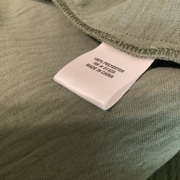 CeCe Size 3X Light Olive Women's Overlap Tie Front Wide Leg Soft Pants. New - Picture 6 of 6